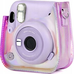 Pokrowiec LoveInstant Futerał Etui Pokrowiec Do Fujifilm Instax Mini 11 Fioletowy - Przezroczysty 3