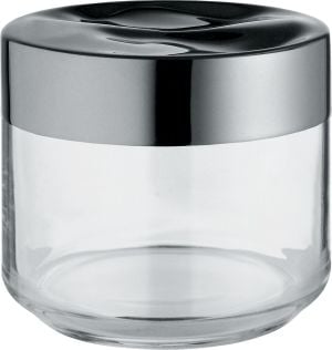 Alessi Pojemnik hermetyczny Julieta szklany z stalową pokrywką mały (LC07) 1