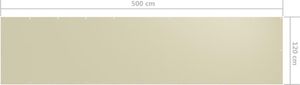 vidaXL Parawan balkonowy, kremowy, 120x500 cm, tkanina Oxford 4