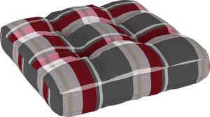 vidaXL Poduszka na sofę z palet, czerwona krata, 50x50x12 cm (314376) 1