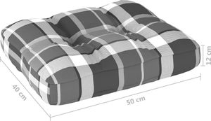 vidaXL Poduszka na sofę z palet, szara krata, 50x40x12 cm (314437) 3