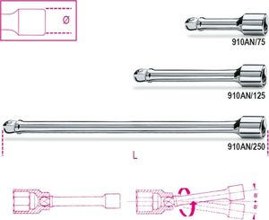 Beta Tools PRZEDŁUŻACZ Z KULIS. ZABIERAKIEM L 250MM 910AN/250 BETA UTENSILI S.P.A. 2