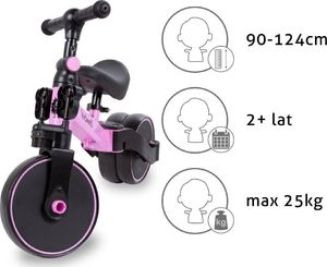 Rowerek biegowy Kidwell Rowerek biegowy trójkołowy 3w1 PICO różowy 7