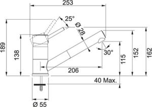 Bateria kuchenna Franke Sinta stojąca chrom (115.0297.486) 2