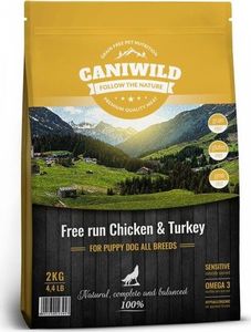 Caniwild Puppy Free run Chicken & Turkey Kurczak, Indyk i Łosoś 2 kg 1