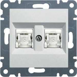 Hager LUMINA2 Gniazdo komputerowe podwójne RJ45 kat. 6 UTP białe WL2160 1