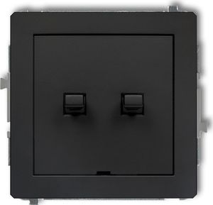 Karlik DECO Przycisk świecznikowy (dwa klawisze, bez piktogramów, wspólne zasilanie) w stylu amerykańskim czarny mat 12DWPUS-44.1 1