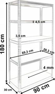 Topeshop REGAŁ MAGAZYNOWY METALOWY G9030 MDF 175KG 10