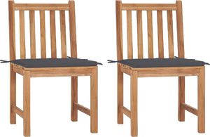 vidaXL Krzesła ogrodowe z poduszkami, 2 szt., lite drewno tekowe (3062916) 1