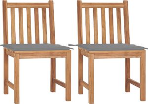 vidaXL Krzesła ogrodowe z poduszkami, 2 szt., lite drewno tekowe (3062917) 1