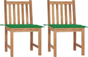 vidaXL Krzesła ogrodowe z poduszkami, 2 szt., lite drewno tekowe (3062921) 1