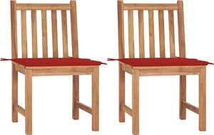 vidaXL Krzesła ogrodowe z poduszkami, 2 szt., lite drewno tekowe (3062922) 1