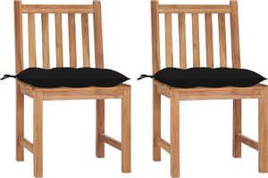 vidaXL Krzesła ogrodowe z poduszkami, 2 szt., lite drewno tekowe (3062938) 1