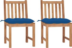 vidaXL Krzesła ogrodowe z poduszkami, 2 szt., lite drewno tekowe (3062941) 1