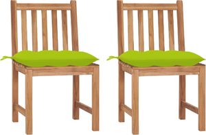 vidaXL Krzesła ogrodowe z poduszkami, 2 szt., lite drewno tekowe (3062942) 2