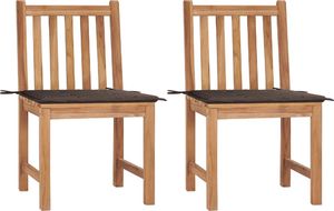 vidaXL Krzesła ogrodowe z poduszkami, 2 szt., lite drewno tekowe (3062924) 1