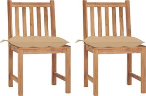 vidaXL Krzesła ogrodowe z poduszkami, 2 szt., lite drewno tekowe (3062934) 1