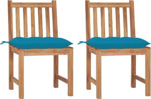 vidaXL Krzesła ogrodowe z poduszkami, 2 szt., lite drewno tekowe (3062935) 1