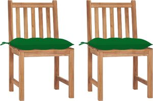 vidaXL Krzesła ogrodowe z poduszkami, 2 szt., lite drewno tekowe (3062936) 1