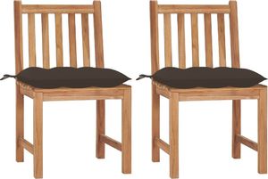 vidaXL Krzesła ogrodowe z poduszkami, 2 szt., lite drewno tekowe (3062939) 1