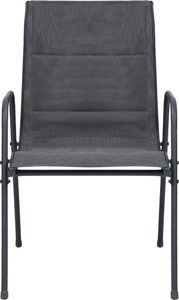 vidaXL Krzesła ogrodowe, sztaplowane, 2 szt., stal i textilene (313075) 4