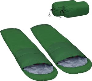 vidaXL Lekkie śpiwory, 2 szt., zielone, 15, 850 g (92609) 1