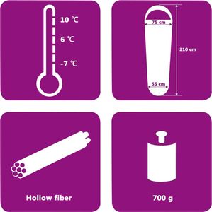 vidaXL Śpiwór czarny, 10, 1000 g (92627) 8