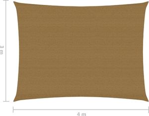 vidaXL Żagiel przeciwsłoneczny, 160 g/m, kolor taupe, 3x4 m, HDPE 6