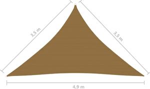 vidaXL Żagiel przeciwsłoneczny, 160 g/m, taupe, 3,5x3,5x4,9m, HDPE 6