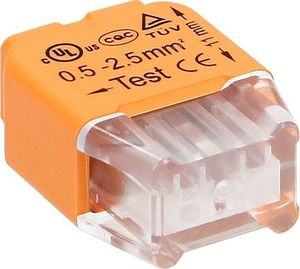 Orno Złączka instalacyjna wciskana 2-przewodowa; na drut 0,75-2,5mm2; IEC 300V/24A; 100 szt. OR-SZ-8004/2/100 1
