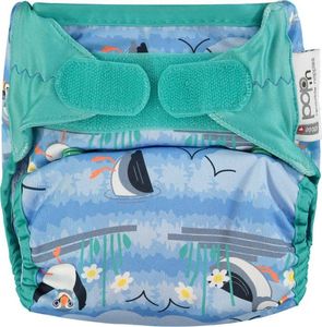 Close Caboo Otulacz, pieluszka wielorazowa V2 Blue Puffin z wkładem babusowym 3-16 kg, 1 szt. 1