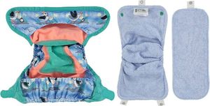 Close Caboo Otulacz, pieluszka wielorazowa V2 Blue Puffin z wkładem babusowym 3-16 kg, 1 szt. 3