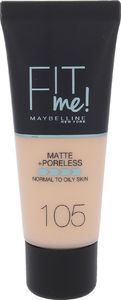 Maybelline  Maybelline Fit Me! Matte Poreless Podkład 30ml 105 Natural Ivory 1