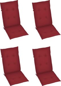 vidaXL Poduszki na krzesła ogrodowe, 4 szt., kolor wina, 120x50x4 cm (314114) 1