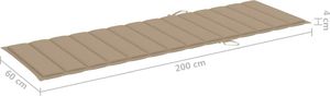 vidaXL Poduszka na leżak, beżowa, 200x60x4 cm, tkanina (314206) 5
