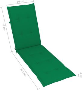 vidaXL Poduszka na leżak, zielona, (75+105)x50x4 cm (314178) 5