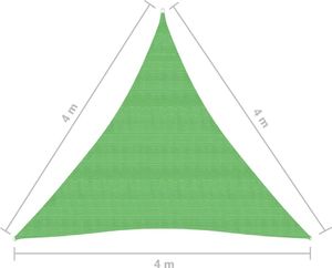 vidaXL Żagiel przeciwsłoneczny, 160 g/m, jasnozielony, 4x4x4 m, HDPE 6