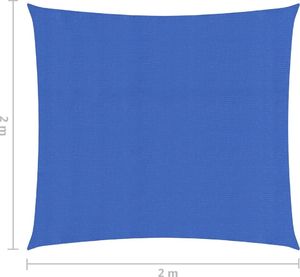 vidaXL Żagiel przeciwsłoneczny, 160 g/m, niebieski, 2x2 m, HDPE 6