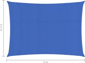 vidaXL Żagiel przeciwsłoneczny, 160 g/m, niebieski, 2,5x4 m, HDPE 6