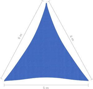 vidaXL Żagiel przeciwsłoneczny, 160 g/m, niebieski, 5x6x6 m, HDPE 6