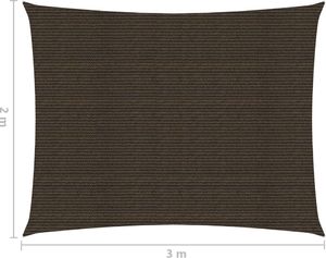 vidaXL Żagiel przeciwsłoneczny, 160 g/m, brązowy, 2x3 m, HDPE 6