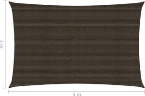 vidaXL Żagiel przeciwsłoneczny, 160 g/m, brązowy, 3x5 m, HDPE 6