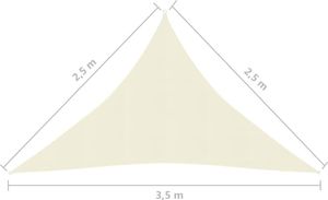vidaXL Żagiel przeciwsłoneczny, 160 g/m, kremowy, 2,5x2,5x3,5m, HDPE 6