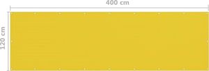 vidaXL Parawan balkonowy, żółty, 120x400 cm, HDPE 5