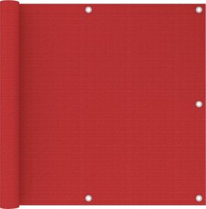 vidaXL Parawan balkonowy, czerwony, 90x300 cm, HDPE 1