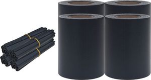 vidaXL Osłony na ogrodzenie, 4 szt., PVC, 35x0,19 m, ciemnoszare, mat 2