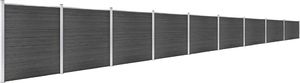 vidaXL Zestaw ogrodzeniowy z WPC, 1564x186 cm, czarny 2