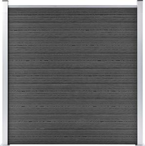 vidaXL Panel ogrodzeniowy, WPC, 180x186 cm, czarny 1