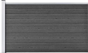 vidaXL Panel ogrodzeniowy, WPC, 175x105 cm, czarny 1