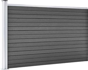 vidaXL Panel ogrodzeniowy, WPC, 175x105 cm, czarny 3